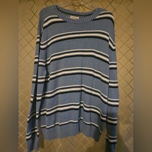ST JOHN'S BAY blue striped mens sweater size XL